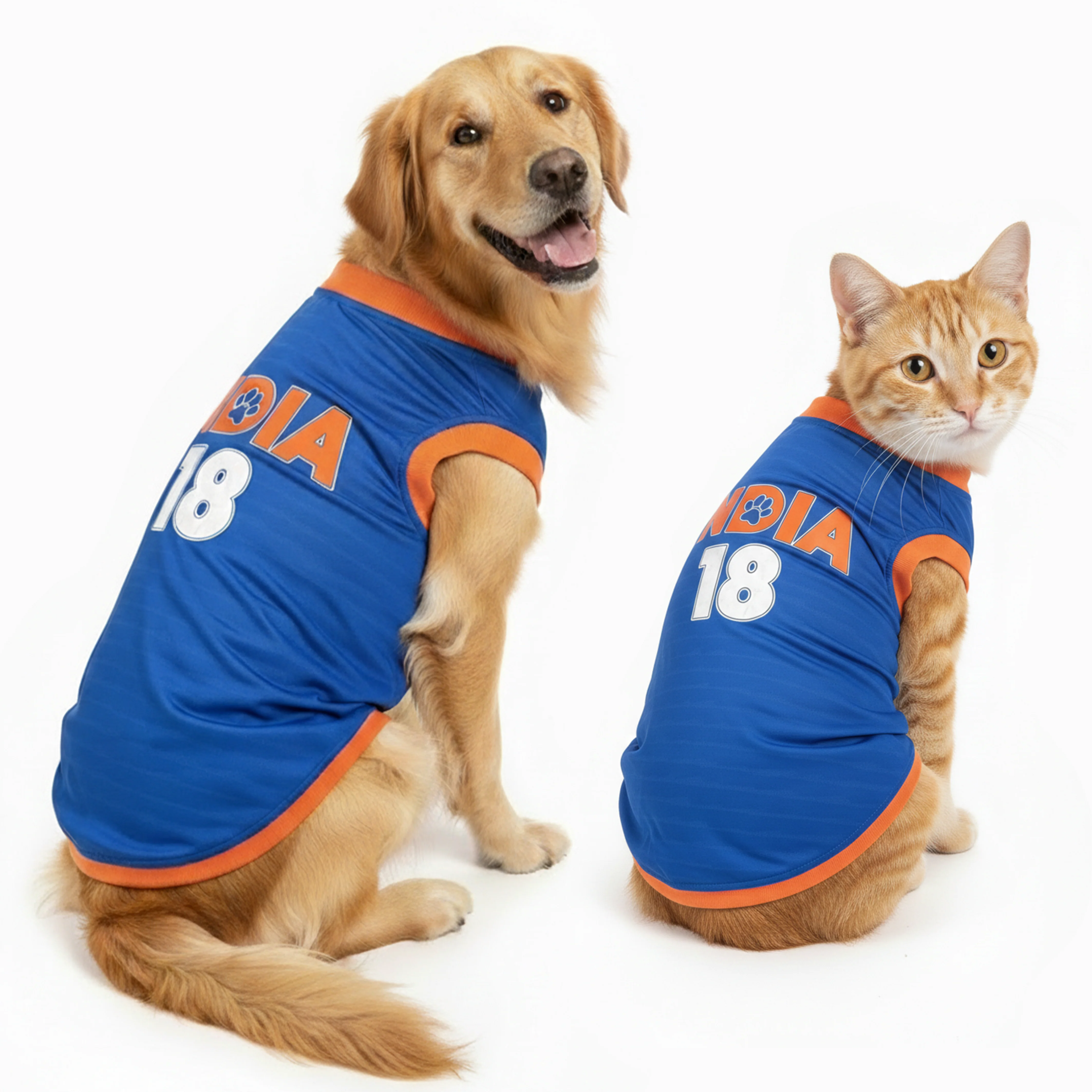 Pawsindia Dog Indian Cricket Jersey Round Neck